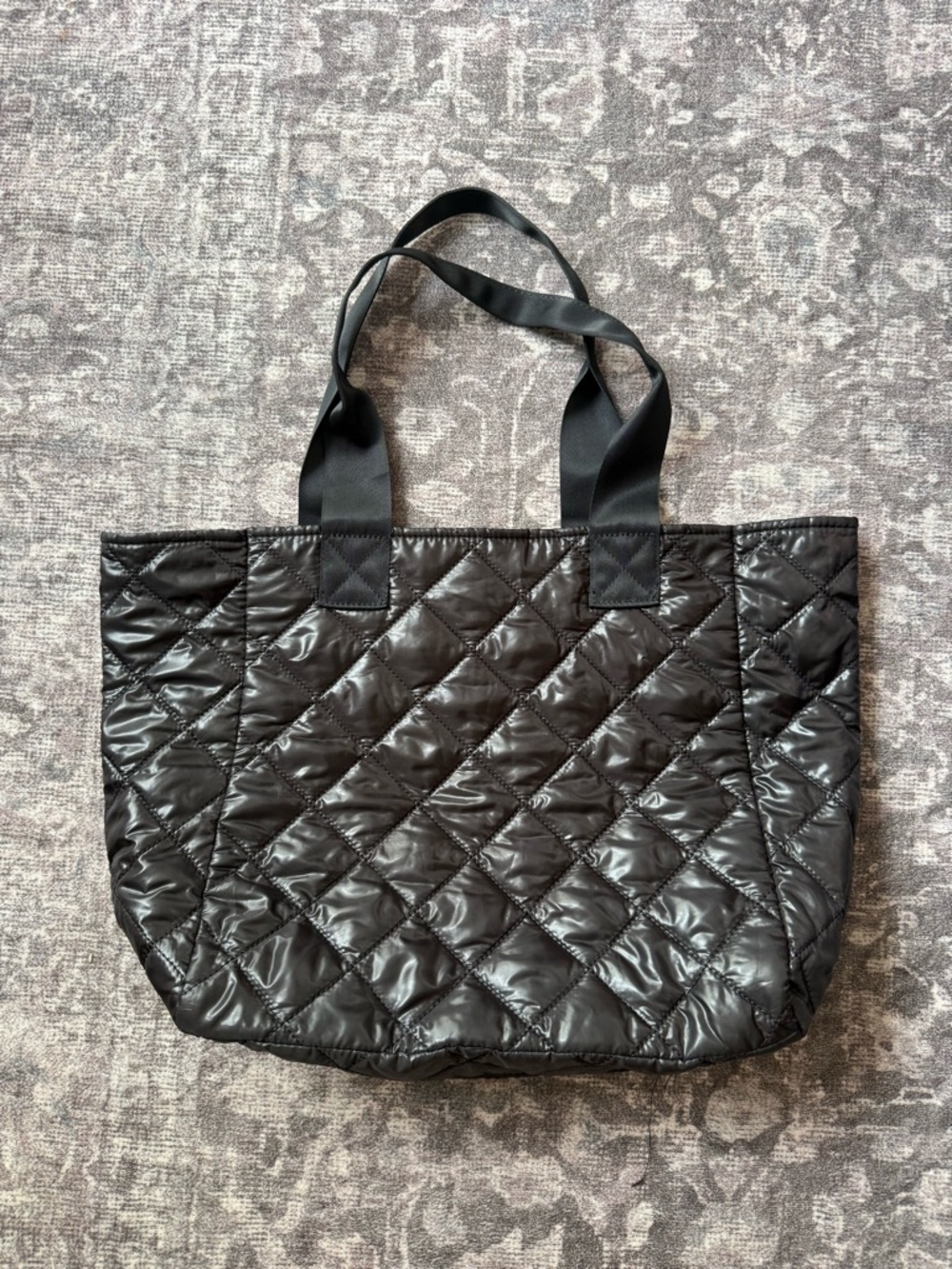 Saks Fifth Ave Black Bag Weekend Travel Lightweight Quilted City Bag